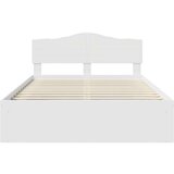  Konstrukcija postelje Bela 140 x 200 cm Masivno borovo les, (5000102281) | Shoptok.si