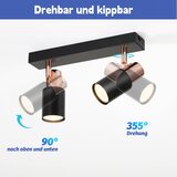 Nettlife Črna stropna svetilka GU10-2 Moderna industrijska kuhinjska svetilka s plamenom, (22116919) | Shoptok.si