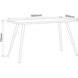 MID.YOU Pisalna Miza Salia, Bela, Črna, 160x80cm | Shoptok.si
