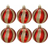  Set Božićnih kuglica 6 cm - Crvena/Zlatna (6 komada) | shoptok.hr