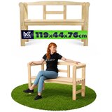 KADAX Lesena vrtna klop z naslonjalom 119 cm Vrtna klop za teraso Natural, (5000362037) Cene