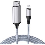 LULAVEN hdmi kabel za iphone na tv, projektor ali monitor, 4 m, srebrn odprta embalaža Cene