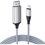 hdmi kabel za iphone na tv, projektor ali monitor, 4 m, srebrn odprta embalaža