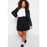 Trendyol Curve Black Plain A-line Gabardine Woven Plus Size Skirt Cene