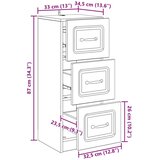  Predalna omara Bela visok sijaj 33 x 34,5 x 87 cm, (5000232573) | Shoptok.si