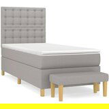 Krevet s oprugama i madracem svjetlosivi 100x200 cm od tkanine | shoptok.hr