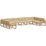 vidaXL Zunanja garnitura za sedenje z blazino 10 pcs Bela in bež, (5000282337) | Shoptok.si
