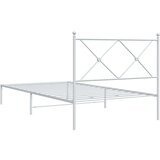 vidaXL Kovinski posteljni okvir z vzglavjem bel 107x203 cm, (21152044) | Shoptok.si