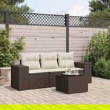 vidaXL 4-dijelni set vrtnih sofa od poliratana s jastucima smeđi | shoptok.hr