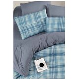 Mila Home Modra posteljnina za zakonsko posteljo/podaljšana z rjuho/4-delna 200x220 cm Ekose – | Shoptok.si