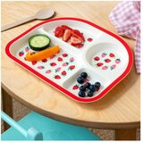 Rex London Rdeč/bež plastičen otro&amp;scaron;ki krožnik 21x27 cm Little Strawberry &amp;ndash; Slike