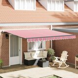  Skrovita tenda Crvena i bijela 400 × 300 cm Tkanina i Aluminij | shoptok.hr