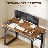  Radni stol računalni stol s čeličnim okvirom uredski stol PC stol 120x60x76cm rustikalna smeđa + crna | shoptok.hr