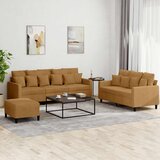  3-dijelni set sofa s jastucima smeđi baršunasti | shoptok.hr