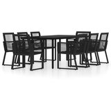  9-dijelni vrtni blagovaonski set crni | shoptok.hr