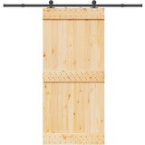 vidaXL Klizna vrata s priborom za montažu 95 x 210 cm masivna borovina | shoptok.hr