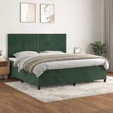  Box spring postelja z vzmetnico temno zelena 200x200 cm žamet, (20898422) Cene