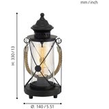Eglo Bradford stolna lampa fenjer E27, 33 cm, crna, 49283 | shoptok.hr
