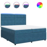 vidaXL Box spring postelja z vzmetnico modra 200x200 cm žamet, (21305780) Cene