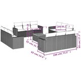  13-dijelni set vrtnih sofa s jastucima poliratan crni | shoptok.hr