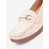 Shelvt Beige wedge loafers with a decorative chain | ePonuda.com