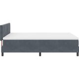 vidaXL Krevet s čvrstom podlogom i madracem & LED Tamno siva 140x190 cm Baršun | shoptok.hr