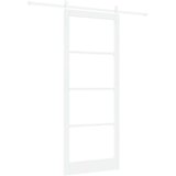  Klizna vrata 93 x 232 cm Masivna borovina i staklo Bijelo | shoptok.hr