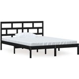 Furnova Posteljni okvir črn 150x200 cm trden les, (21941458) | Shoptok.si