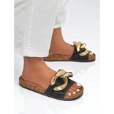 Resti Royalfashion Black women's flip-flops with ornament in Fixci | shoptok.hr