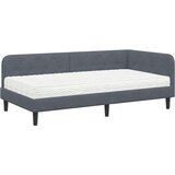 vidaXL Kotna postelja z vzmetnico Temno siva 100 x 200 cm Žamet | Shoptok.si