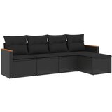 The Living Store Vrtna sedežna garnitura 5-delna z blazinami črn poli ratan - Vrtna Sedežna Garniture, (21452919) | Shoptok.si