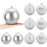  Set božićnih kuglica XL 9 kom. Srebrna Ø 15 cm Plastika | shoptok.hr