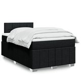 vidaXL Box spring postelja z vzmetnico črna 120x190 cm blago | Shoptok.si