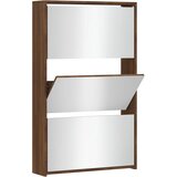 Maison Chic Omarica za obutev - Kopa za čevlje z ogledalom 3-nadstropna hrast 63x17x102,5 cm, (21778246) Cene