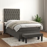 The Living Store Box spring postelja z vzmetnico temno siva 100x200 cm žamet - Box Spring Postelja, (21438611) Cene