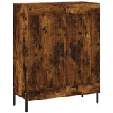  Visoka komoda dimljeni hrast 69,5x34x180 cm konstruiranog drva Slike