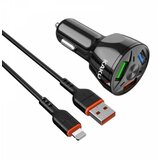 Kaku avtopolnilec KSC-493 3.0 qc s kablom 1m lightning iphone 12 - črn | Shoptok.si