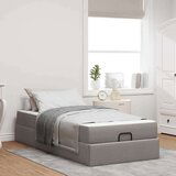 vidaXL Krevetna konstrukcija s madracem Sivo-smeđa 90 x 190 cm tkanina | shoptok.hr