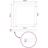  Pravokutni stolni vrh 90 x 50 x 3,5 cm Četvrtasti Prirodna | shoptok.hr