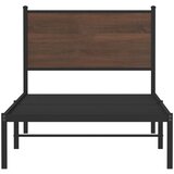  Metalni okvir kreveta bez madraca smeđi hrast 90x190 cm | shoptok.hr
