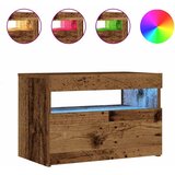  Noćni ormarić s LED svjetlima staro drvo 60x35x40 cm | shoptok.hr