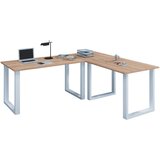MID.YOU KOTNA PISALNA MIZA leseni material bela, hrast sonoma | Shoptok.si