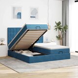  Otomanski posteljni okvir z vzmetnicami moder 160x200 cm žamet, (22054230) | Shoptok.si