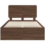  Konstrukcija postelje z vzglavjem Rjav hrast 120 x 200 cm, (5000102826) | Shoptok.si