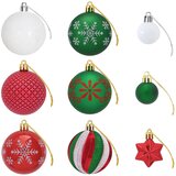 Set božićnih kuglica 88 kom. Crvena, zelena i bijela Ø 6 cm | shoptok.hr