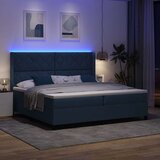  LED Box Spring Krevet s uzglavljem Plava 200 x 200 cm tkanina | shoptok.hr