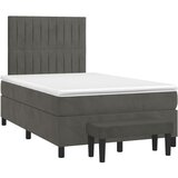 Box spring krevet s madracem tamnosivi 120 x 200 cm baršunasti | shoptok.hr