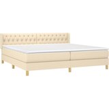  Krevet s oprugama i madracem krem 200 x 200 cm od tkanine | shoptok.hr