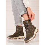 SHELOVET Lace-up women's trappers with decorative zipper Cijene
