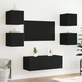  Zidni TV ormarići s LED svjetlima 2 kom crni 30,5 x 35 x 30 cm | shoptok.hr